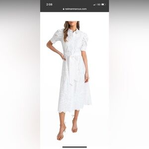Shoshanna Blakely Eyelet Shirtdress size 8 white